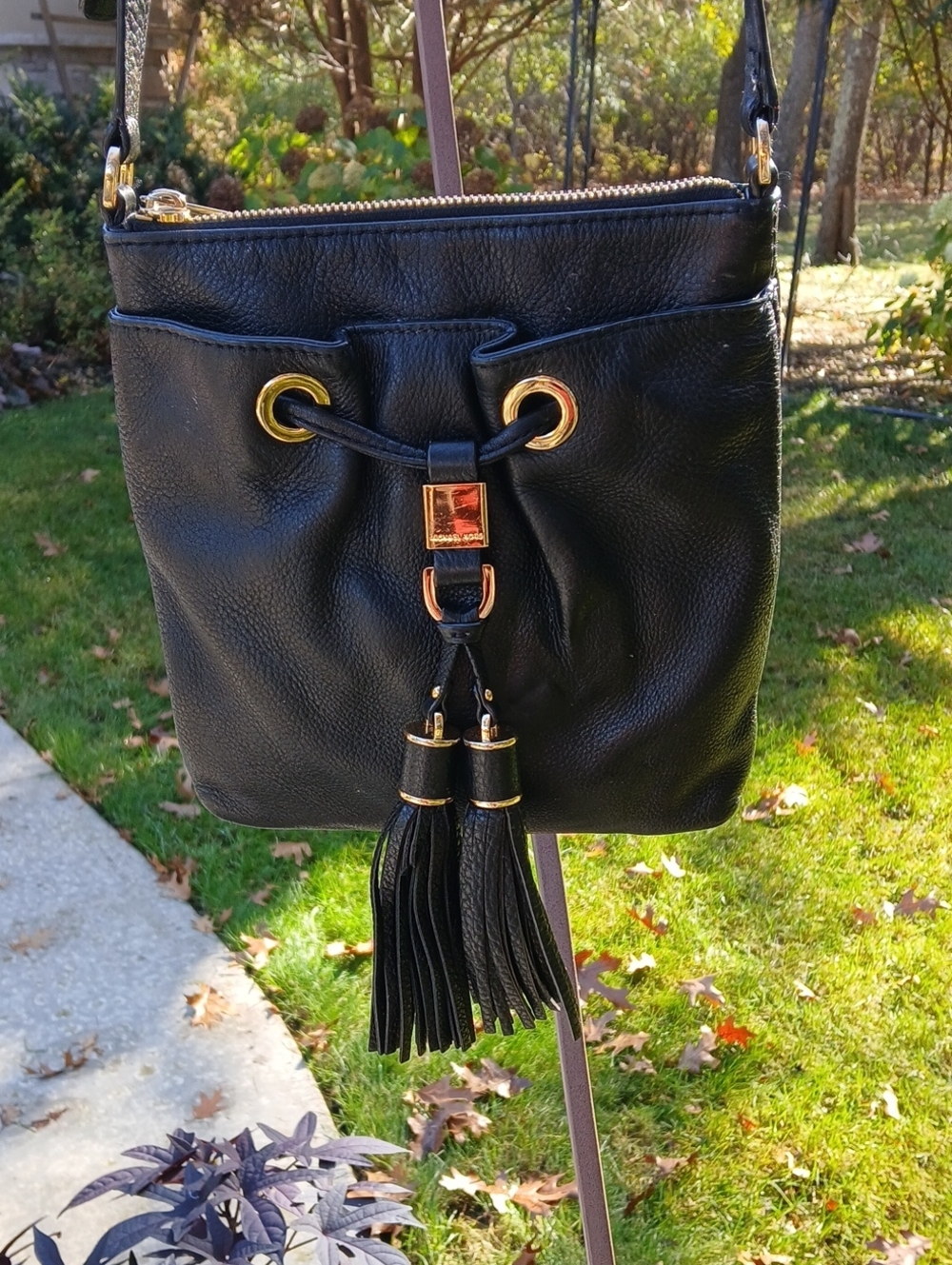 Michael Kors Camden Drawstring Tassel Crossbody Bag.